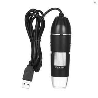 กล้องจุลทรรศน์ดิจิทัล ซูมได้ USB และแว่นขยายตั้งโต๊ะ กล้อง 0.3MP ไฟ LED 8 ดวง แว่นขยาย 1000X สําหรับระบบ Windows Mac พร้อมขาตั้ง