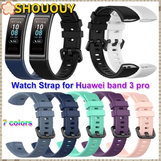 SHOUOUY สายนาฬิกาข้อมือซิลิโคน แบบนิ่ม สําหรับ Huawei Band 3 3 Pro