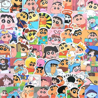 【ในการจัดส่ง】 50 ชิ้นการ์ตูนน่ารัก Crayon Shin-chan สติกเกอร์เทป Ins Deco สติกเกอร์ปิดผนึก