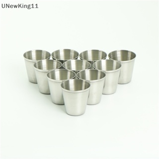 Unewking แก้วไวน์สเตนเลส แบบพกพา 30 มล. 10 ชิ้น