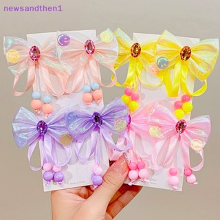 Newsandthen1 โบผูกผม พู่ กิ๊บติดผม สําหรับเด็กผู้หญิง เพชร กิ๊บติดผม เจ้าหญิง ที่มีสีสัน ขนาดเล็ก สาวน้อย คลิปด้านข้าง เด็กผู้หญิง อุปกรณ์เสริมผม ของขวัญที่ดี