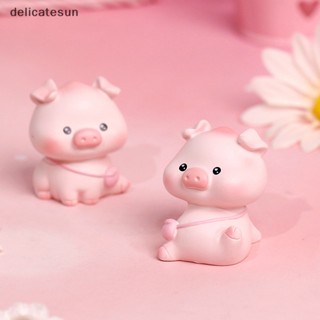 Delicatesun ตุ๊กตาเรซิ่น รูปการ์ตูนหมูจิ๋ว สีชมพู สําหรับตกแต่งบ้าน ห้องเด็ก