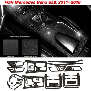 สติกเกอร์ตกแต่งภายในรถยนต์ สีดําด้าน DIY สําหรับ Mercedes Benz SLK R172