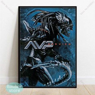 โปสเตอร์ผ้าใบ พิมพ์ลายหนังสยองขวัญ เอเลี่ยน Vs Predator 0416