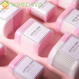 SOMEDAYZL สําลีก้าน แบบพกพา 100/200/300 ชิ้น เครื่องมือทําความสะอาดหู