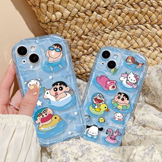 เคสโทรศัพท์มือถือ TPU ปิดด้านหลัง ลายการ์ตูนชินจังน่ารัก สีพื้น สําหรับ OPPO A57 A77S A57S A77 A1 A98 A1 Pro A17 A17K A16K A16E