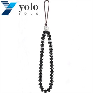 YOLO สายคล้องโทรศัพท์มือถือ ประดับลูกปัดคริสตัล วิบวับ อุปกรณ์เสริม สําหรับห้อยโทรศัพท์มือถือ