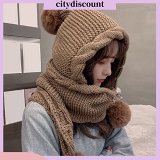 &lt;citydiscount&gt; ผ้าพันคอ ผ้ากํามะหยี่ขนนิ่ม แบบหนา ป้องกันหู สีพื้น แฟชั่นฤดูหนาว สําหรับผู้หญิง