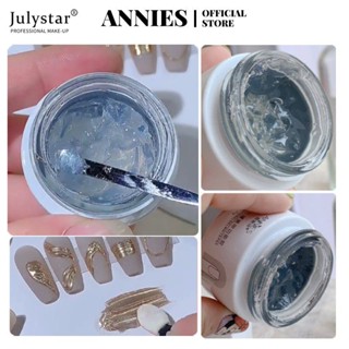 JULYSTAR Annies กระป๋องผงกระจกวิเศษเล็บเจลพิเศษ 3d กึ่งแข็งการสร้างแบบจำลองกาวไม่ไหลกาวส่องไฟตกแต่งเล็บสำหรับร้านทำเล็บ