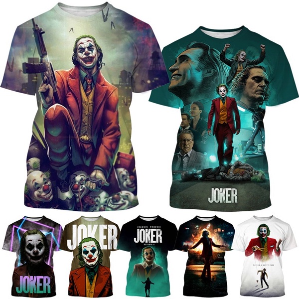 เสื้อยืดลําลอง แขนสั้น คอกลม พิมพ์ลายภาพยนตร์อเมริกันโจ๊กเกอร์ 3 มิติ สไตล์ฮิปฮอป สตรีท แฟชั่นฤดูร้อน สําหรับผู้ชาย