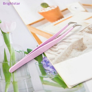 Brightstar แหนบต่อขนตา สเตนเลส แข็งพิเศษ พร้อมปลายไฟเบอร์ ความแม่นยําสูง ป้องกันไฟฟ้าสถิตย์ 1 ชิ้น