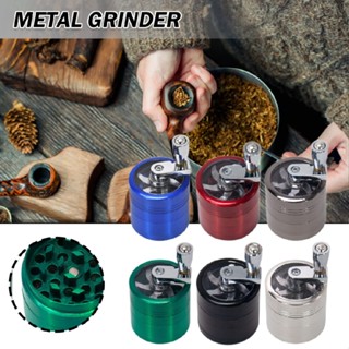 4-layer Smoke Grinder Aluminum Herb Grinders Herbal Tobacco Hand Crank Crusher