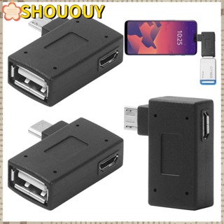 SHOUOUY อะแดปเตอร์แปลง Micro USB 90 องศา สําหรับ Android Phone Tablet