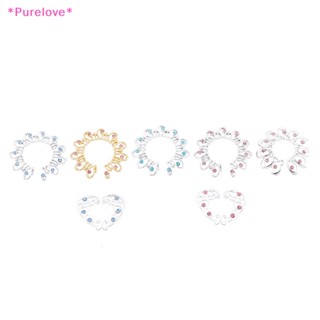 Purelove&gt; ใหม่ เครื่องประดับแหวนสเตนเลส แบบไม่ติดจุกนม 2 ชิ้น