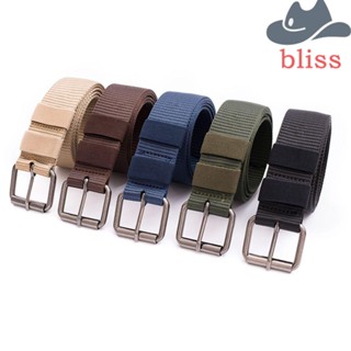 Bliss เข็มขัดคาดเอว ไนล่อนเทียม สีพื้น สไตล์สปอร์ต ลําลอง แฟชั่นสําหรับผู้ชาย