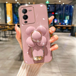 เคสโทรศัพท์มือถือแบบนิ่ม TPU กันกระแทก ลายกังหันลม 3D พร้อมที่ตั้งวาง บางมาก สําหรับ Vivo V25 Pro 5G Vivo V25 5G V25E 4G