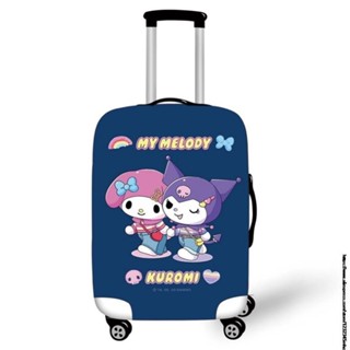 【พร้อมส่ง】ผ้าคลุมกระเป๋าเดินทาง ลาย Melody Kuromi ขนาด 18-32 นิ้ว ซักทําความสะอาดได้