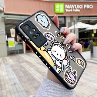 เคสโทรศัพท์มือถือแบบแข็ง ใส กันกระแทก ลายการ์ตูนอวกาศ มีลายด้านข้าง สําหรับ Xiaomi Redmi 10 5G Redmi 10 Prime Poco X4 NFC