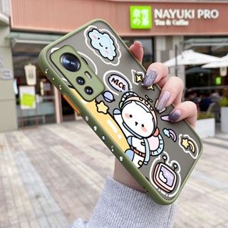 เคสโทรศัพท์มือถือแบบแข็ง ใส กันกระแทก ลายการ์ตูนอวกาศ มีลายด้านข้าง สําหรับ Xiaomi 12 Pro 5G 12 Lite