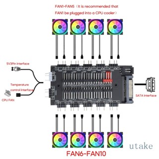 Utakee อะแดปเตอร์สายเคเบิลแยก ARGB RGBW 12V 4pin RGB AURA 5V 3 pin พร้อมแถบไฟ LED PC RGB