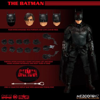 ของเล่นโมเดลตุ๊กตา MEZCO New Batman Robert Pattinson 1/12 ขยับได้ เหมาะกับของขวัญ สําหรับสะสม