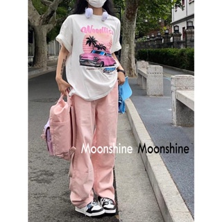 Moon  กางเกงขายาว คาร์โก้ กางเกง เชือกอเมริกันคลาสิค Cargo pants 2023 NEW 080205 สบาย Comfortable Chic ทันสมัย A20M019 36Z230909