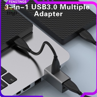 [Ft] อะแดปเตอร์ฮับ USB 30 3-in-1 อเนกประสงค์ กันสัญญาณรบกวน ความเร็วสูง สําหรับแล็ปท็อป