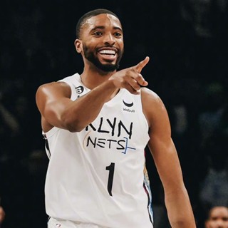 เสื้อกีฬาแขนสั้น ลายทีม Brooklyn Nets เบอร์ 222-23 เสื้อกีฬาบาสเก็ตบอล 1 Mikal Bridges สําหรับผู้ชาย