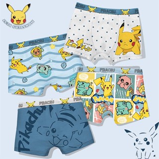 Pikachu Boys Cotton Underwear Summer Thin Childrens Boxer Shorts Childrens Medium and Big Children Antibacterial Boxer Shorts 15 R9S4