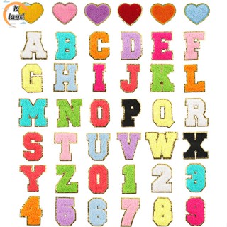 【IS】สติกเกอร์ผ้า ปักลายตัวอักษรภาษาอังกฤษ ตัวเลข หัวใจ สําหรับติดตกแต่งเสื้อผ้า 42 ชิ้น