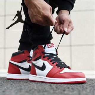 Air Jordan 1 retro high og ban AJ1 Chicago รองเท้าบาสเก็ตบอล สีขาว สีแดง