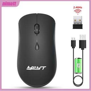 Ni Ywyt G864 เมาส์เกมมิ่งไร้สาย 2.4g อินเตอร์เฟซ Usb 2400dpi ปรับได้ ออกแบบตามสรีรศาสตร์