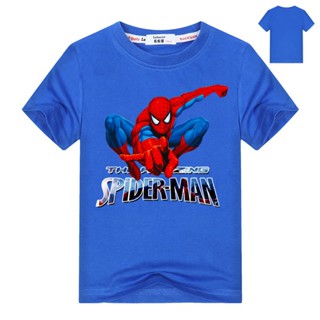 [S-5XL]เสื้อยืดแขนสั้น Superman Spider-Man สำหรับเด็ก