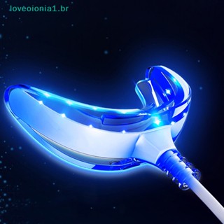 Loveoionia1 3in1 โคมไฟฟอกสีฟัน 16 ดวง แบบพกพา ชาร์จ USB สีฟ้า