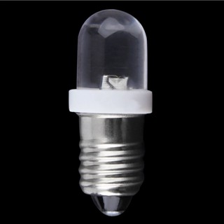 ฐานหลอดไฟ E10 LED 6V DC ฐานสกรู สีขาวเย็น