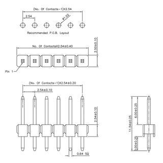 (10ชิ้น) ก้างปลา ตัวผู้ ตรง 1x40 Pin 2.54mm Single Row Pin Header Male Straight Header Connector ขาต่อบอร์ด ขารอง PCB...