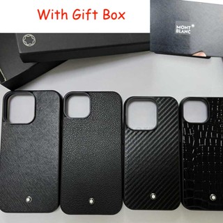 เคสโทรศัพท์มือถือหนัง ลาย Montblanc พร้อมกล่องของขวัญ สําหรับ iPhone 14 13 Pro Max 11 12 Promax X Xr XS Xsmax