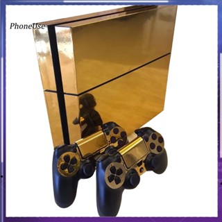 สติกเกอร์รูปลอก สีทองมันวาว สําหรับ Playstation 4 PS4 Console + Controllers