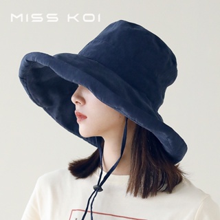 Misskoi [พร้อมส่ง] หมวกบักเก็ต กันแดด พับได้ ขอบใหญ่ เข้ากับทุกการแต่งกาย สไตล์ญี่ปุ่น แฟชั่นฤดูร้อน สําหรับผู้หญิง