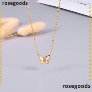 Rosegoods1 สร้อยคอ จี้รูปดอกกุหลาบ เรียบง่าย ของขวัญแต่งงาน แฟชั่นสําหรับผู้หญิง 2 ชิ้น