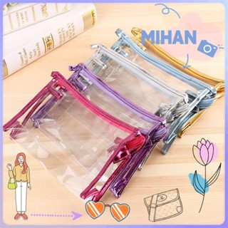 MIHAN Useful Clear Transparent Accessory Plastic PVC Makeup Bags Women Pouch Fashion Travel Portable Cosmetic Storage Waterproof Zipper/Multicolor