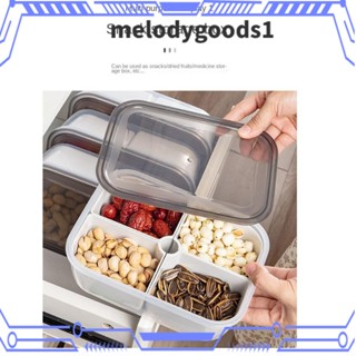 MELODYGOODS1 กล่องพลาสติก 2 3 4 ช่อง สีเทา สําหรับจัดเก็บอาหารในตู้เย็น ช่องแช่แข็ง