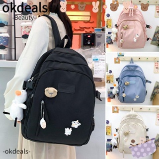 OKDEALS กระเป๋าเป้สะพายหลัง ผ้าไนล่อน ความจุขนาดใหญ่ สําหรับผู้หญิง และผู้ชาย