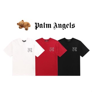 4666 เสื้อยืดแฟชั่น ลาย red Palm angels สําหรับผู้ชาย ผู้หญิง