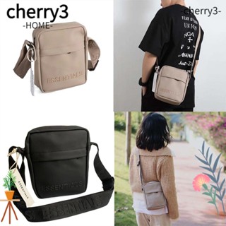 Cherry3 กระเป๋าสะพายไหล่ หนัง PU ทรงสี่เหลี่ยม แต่งซิป สีพื้น แฟชั่นสําหรับผู้ชาย และผู้หญิง