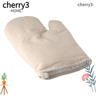 Cherry3 ถุงมือผ้าฝ้าย ผ้าลินิน ทนความร้อน สําหรับทําอาหาร เตาอบไมโครเวฟ