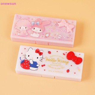 Onew Kawaii Sanrios กล่องเก็บเครื่องสําอาง ผ้าฝ้าย ลายการ์ตูน Hello Kitty กันน้ํา แบบพกพา