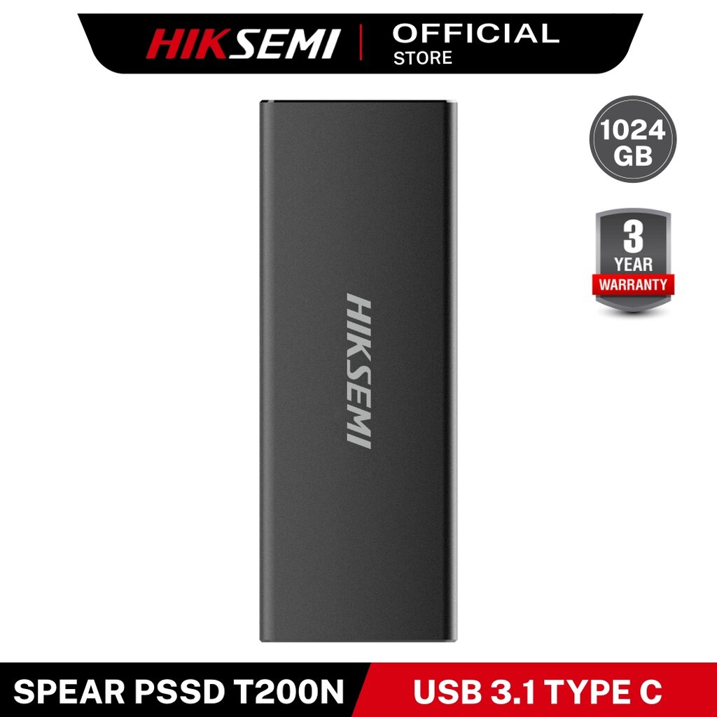 HIKSEMI SPEAR PSSD T200N 1024 GB USB 3.1 TYPE-C HIGH SPEED TRANSMISSION WARRANTY 3 YEARS