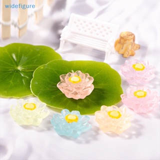 Widefigure ฟิกเกอร์เรซิ่น รูปดอกบัวเรืองแสงในที่มืด ขนาดเล็ก สําหรับตกแต่งสวน DIY