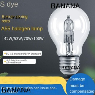 Banana1 หลอดไฟฮาโลเจน E27 แบบเปลี่ยน หลอดไฟสะท้อนแสง A55 28W-100W สําหรับเทียน